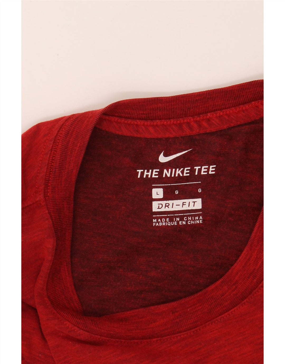 NIKE Mens Dri Fit Graphic T-Shirt Top Large Red Flecked Vintage Nike and Second-Hand Nike from Messina Hembry 