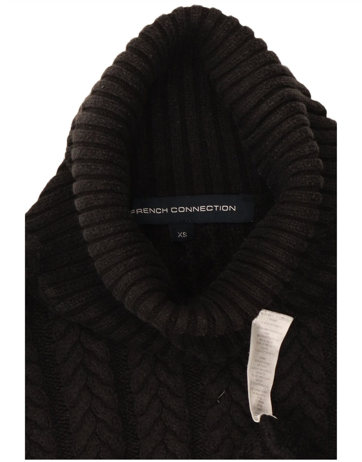 FRENCH CONNECTION Женский свободный джемпер с высоким воротником, Великобритания 6 XS, черный