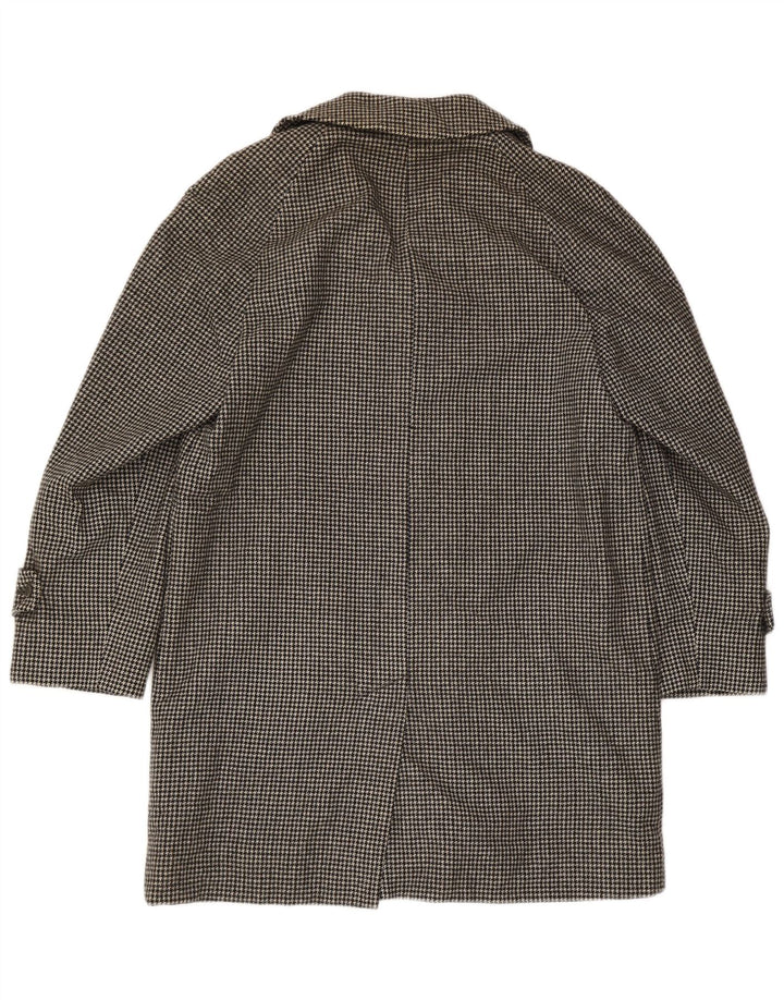 Мужское пальто Aquascutum UK 36, маленькое черное, классическое, шерсть с узором «гусиные лапки»