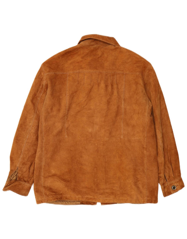 VINTAGE Мужская замшевая куртка свободного кроя IT 44 XS Бежевый