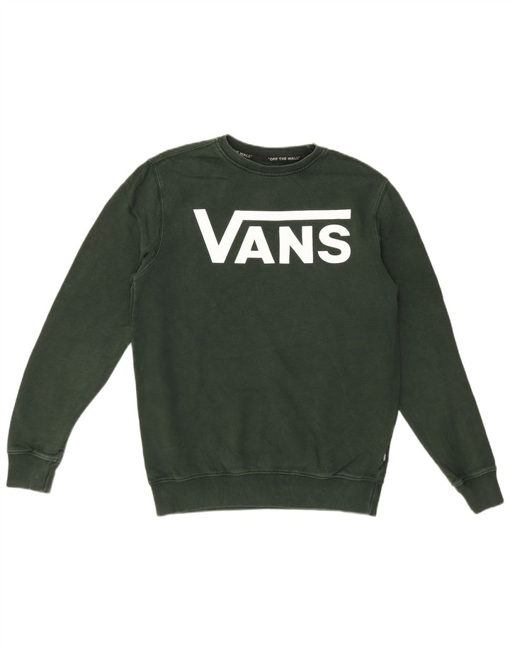 Мужской свитшот с рисунком Vans, маленький зеленый хлопковый джемпер