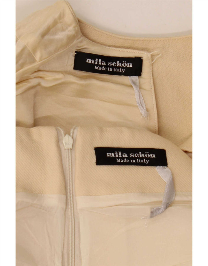 Mila Schon Женская юбка из 2 предметов IT 42 Medium W26 Бежевая шерсть
