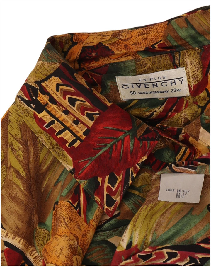 Женская блузка-рубашка с коротким рукавом Givenchy EU 50 3XL Разноцветный цветочный принт