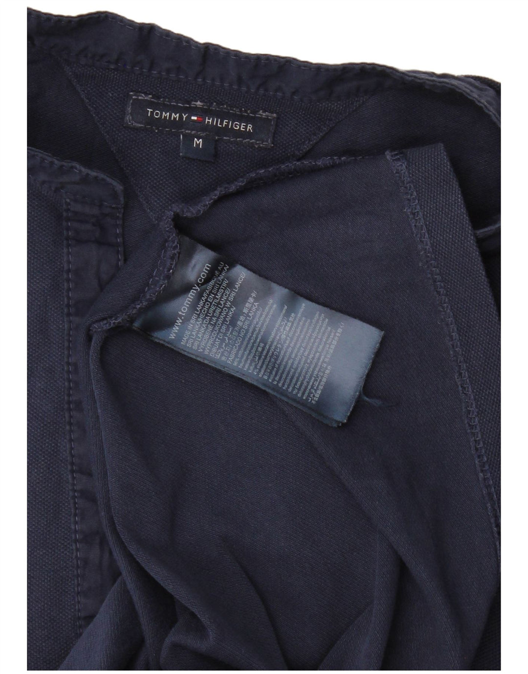 Женская рубашка-поло TOMMY HILFIGER UK 12, средний темно-синий хлопок