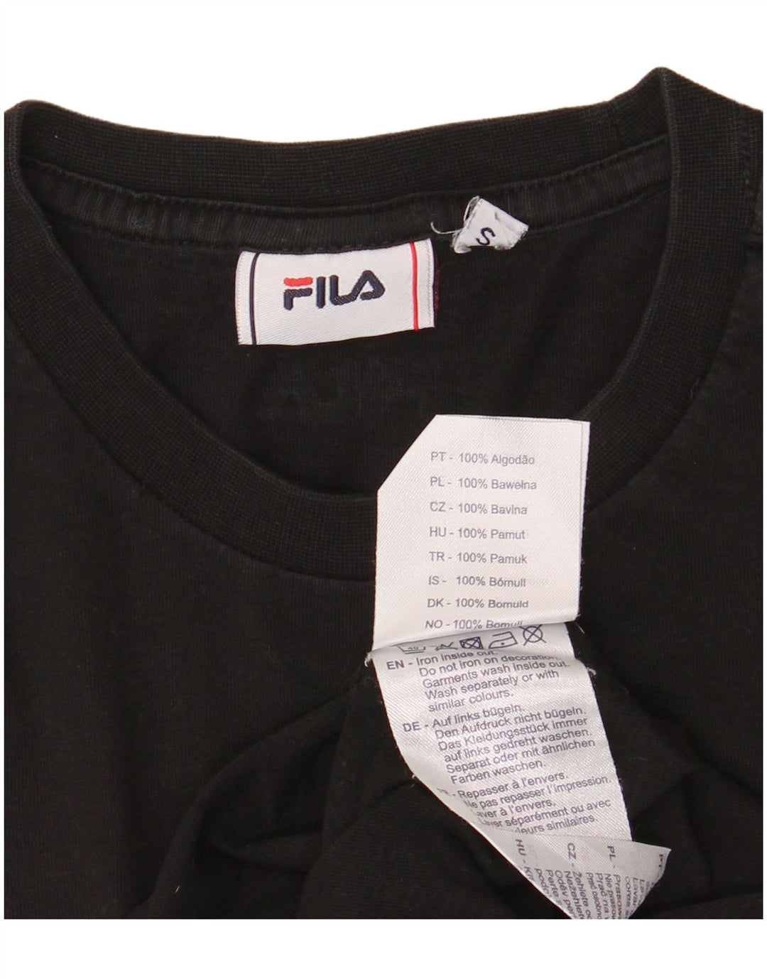 Мужская футболка с рисунком Fila, маленький черный хлопок