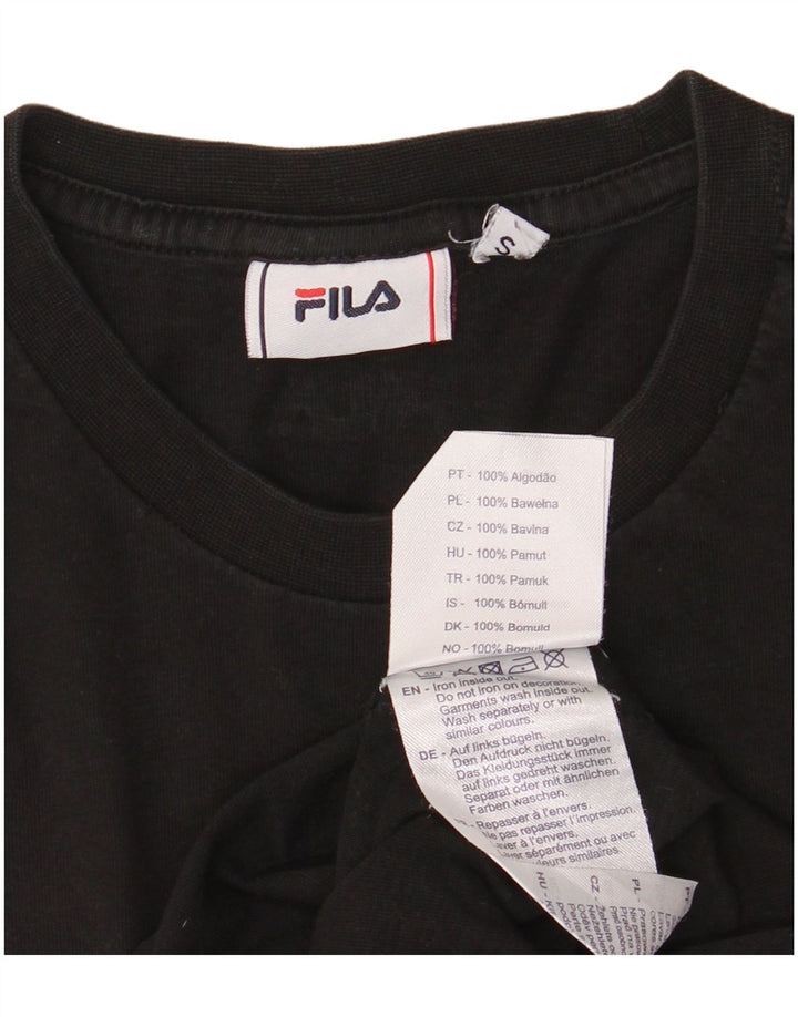 Мужская футболка с рисунком Fila, маленький черный хлопок