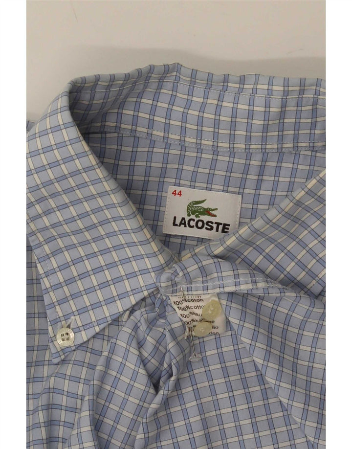 Мужская рубашка Lacoste, размер 44 XL, синяя хлопковая клетка