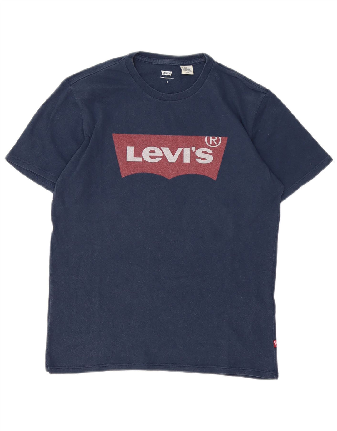 Мужская футболка с рисунком Levi's, маленький размер, темно-синий, хлопок