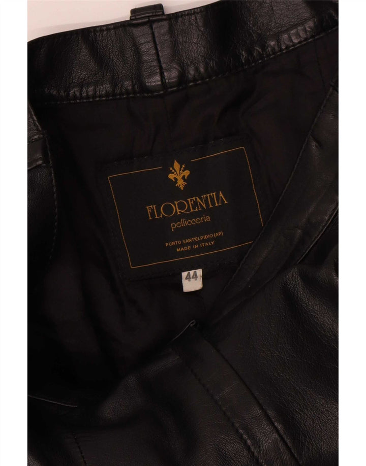 FLORENTIA Женские прямые кожаные брюки карго IT 44 Medium W28 L31 Черный