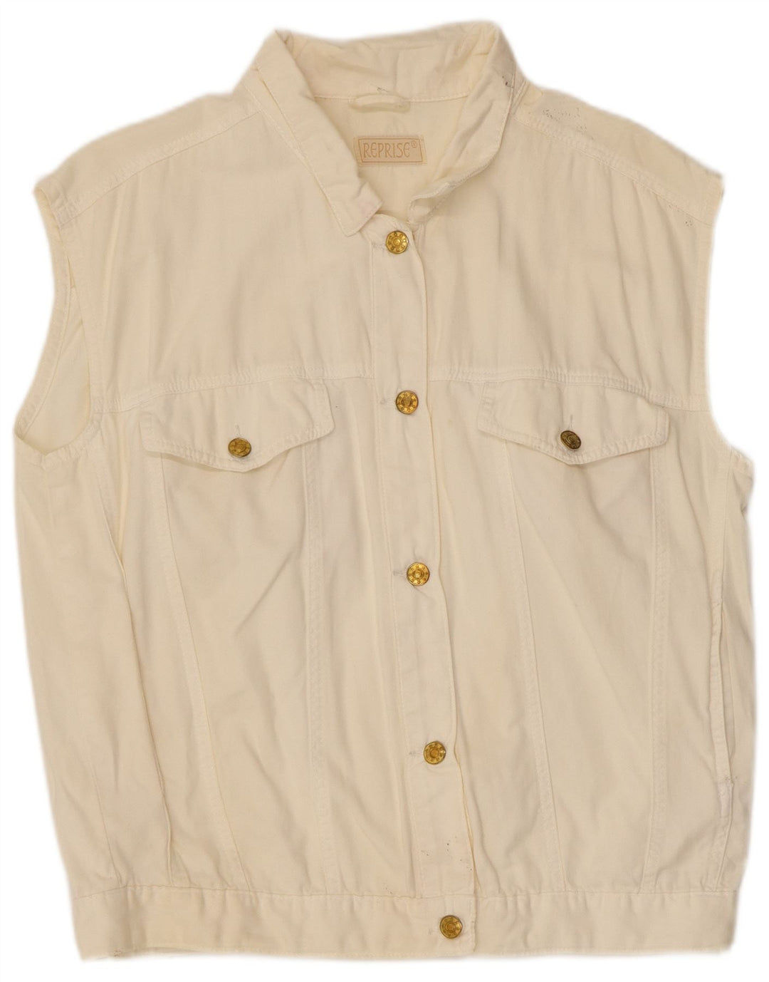 Женский джинсовый жилет Reprise UK 16, большой Off White