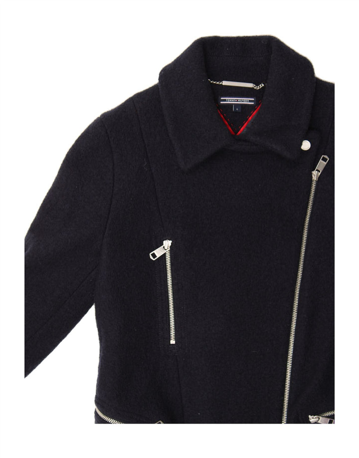 TOMMY HILFIGER Womens Overcoat US 6 Medium Navy Blue Wool Vintage Tommy Hilfiger and Second-Hand Tommy Hilfiger from Messina Hembry 
