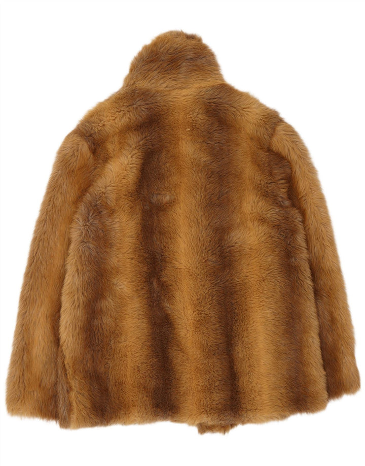 Винтажная женская куртка из искусственного меха EU 38, средний коричневый модакрил