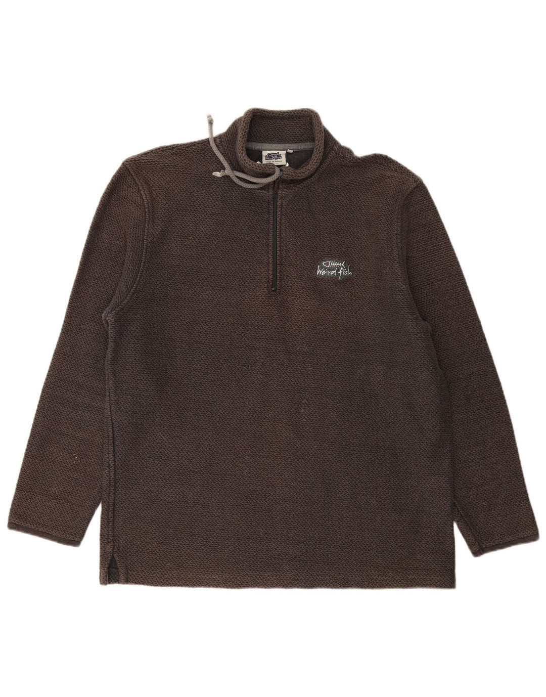 Мужской свитшот с воротником на молнии Weird Fish, джемпер XL, серый хлопок