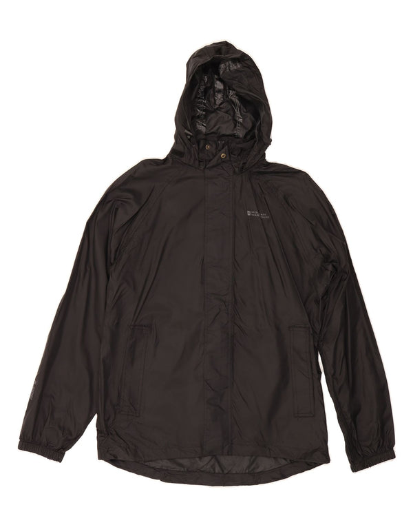 MOUNTAIN WAREHOUSE Mens Hooded Rain Jacket UK 36 Small Black Polyamide