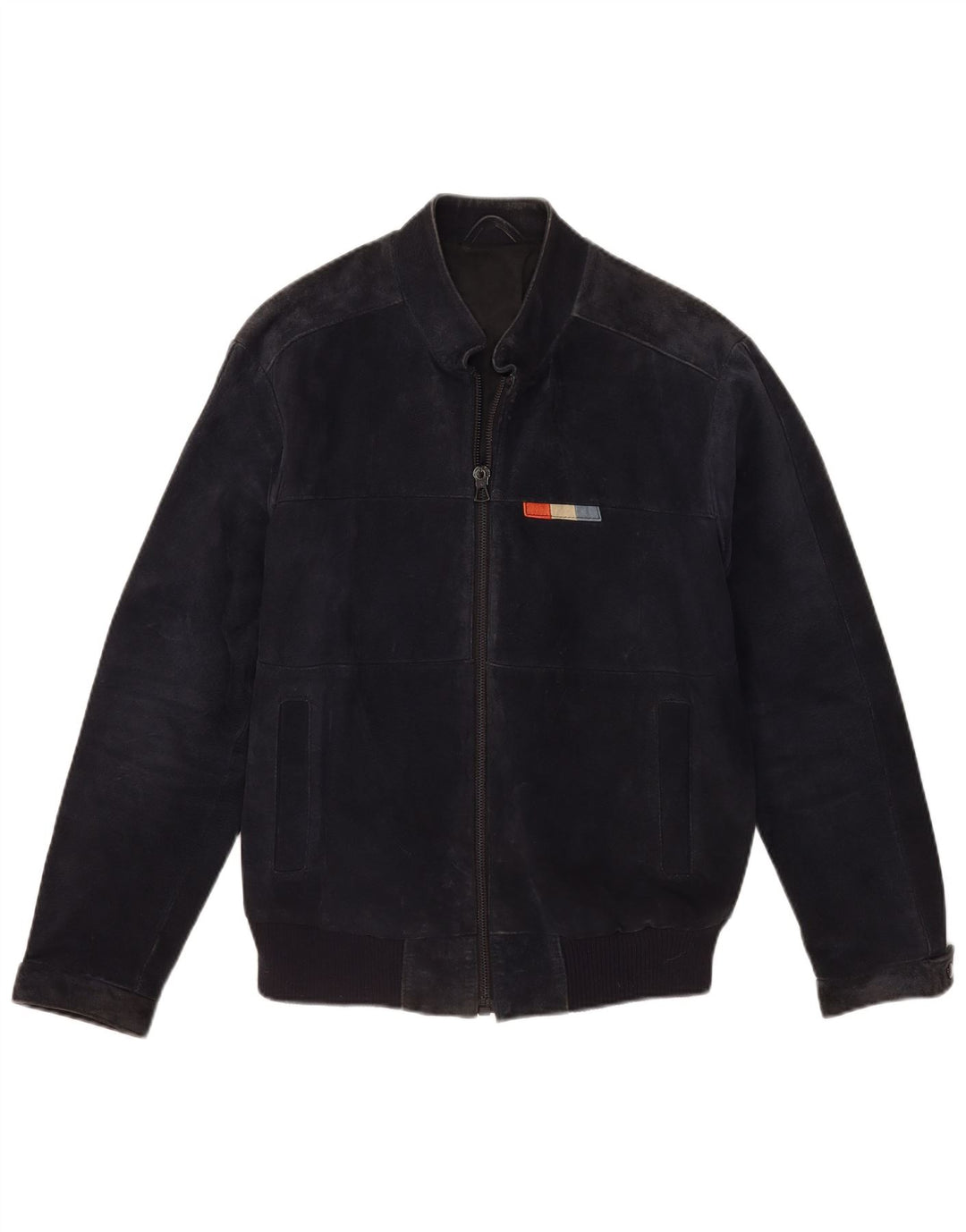 Мужской замшевый бомбер VINTAGE IT 50, темно-синий, кожаный