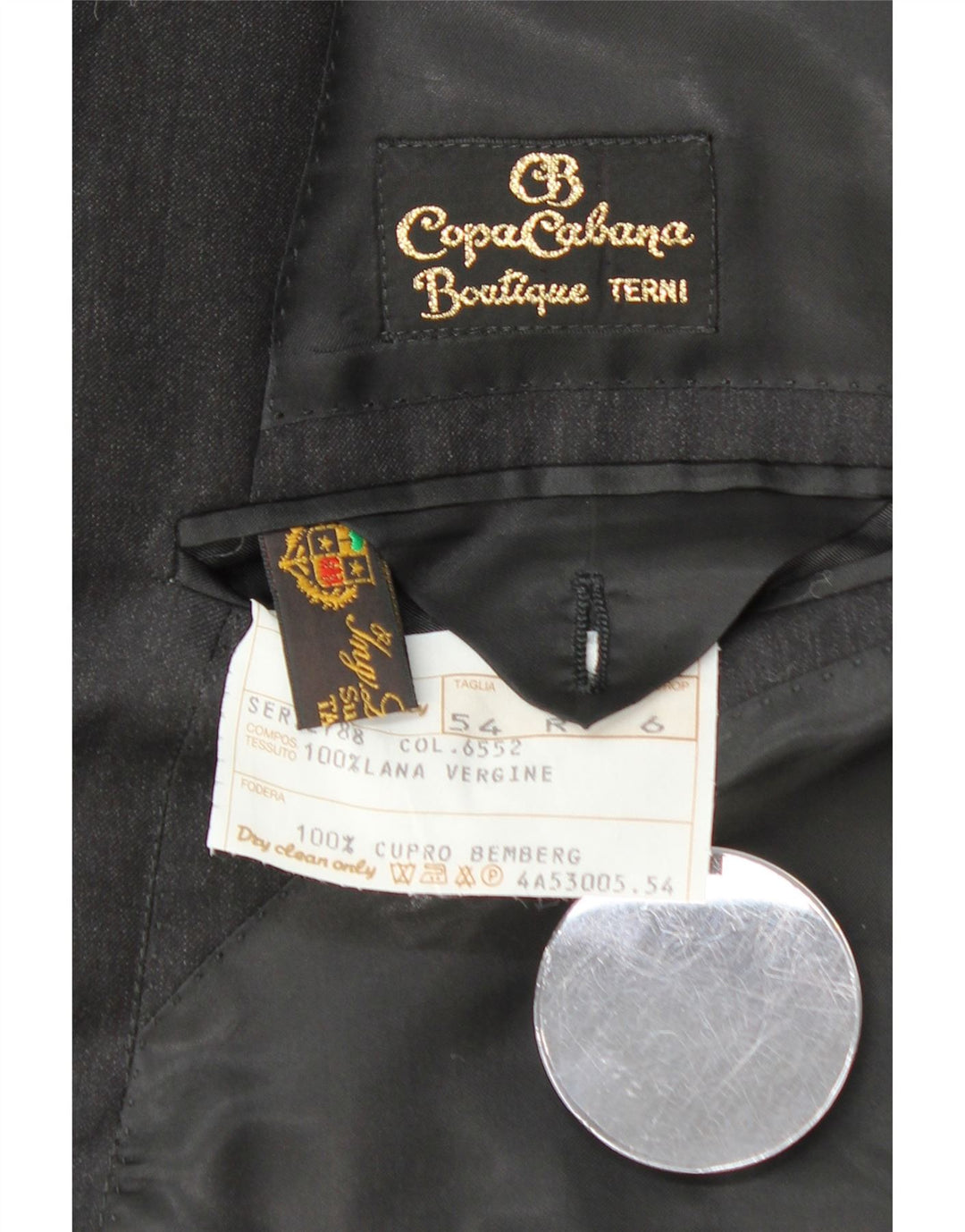 COPACABANA Mens Double Breasted Blazer Jacket IT 54 2XL Grey Virgin Wool