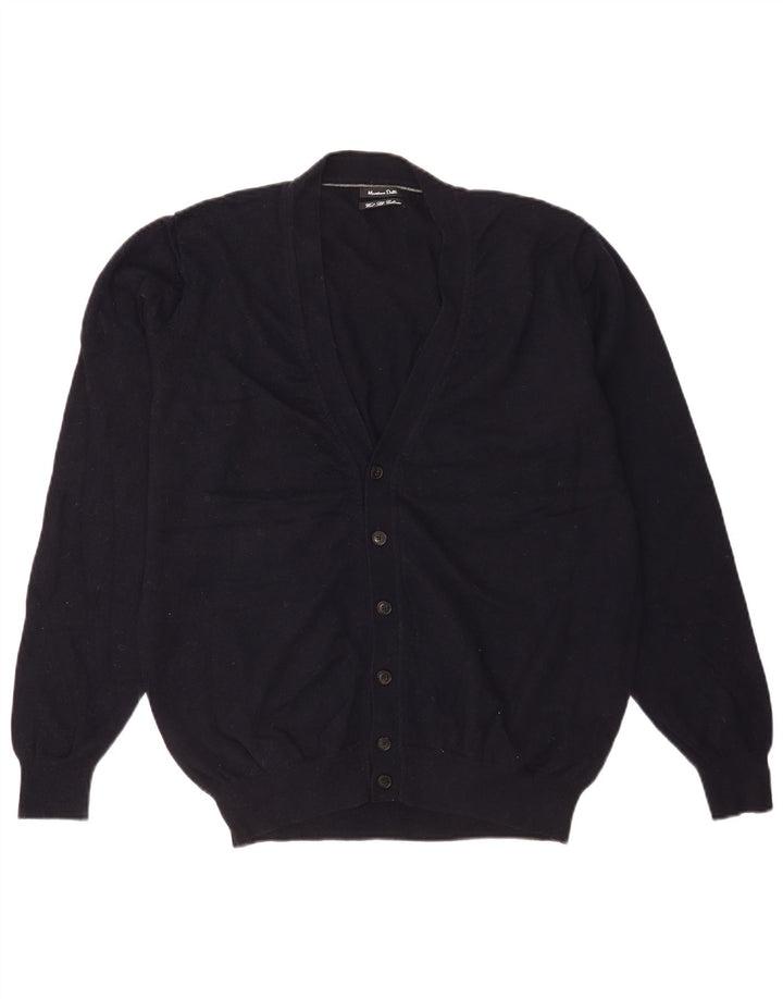 Мужской кардиган-свитер Massimo Dutti XL темно-синий из шерсти