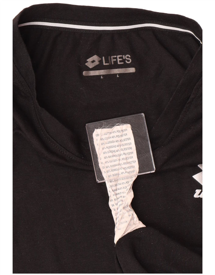 Женская футболка LOTTO Top UK 16, большая, черная, хлопок