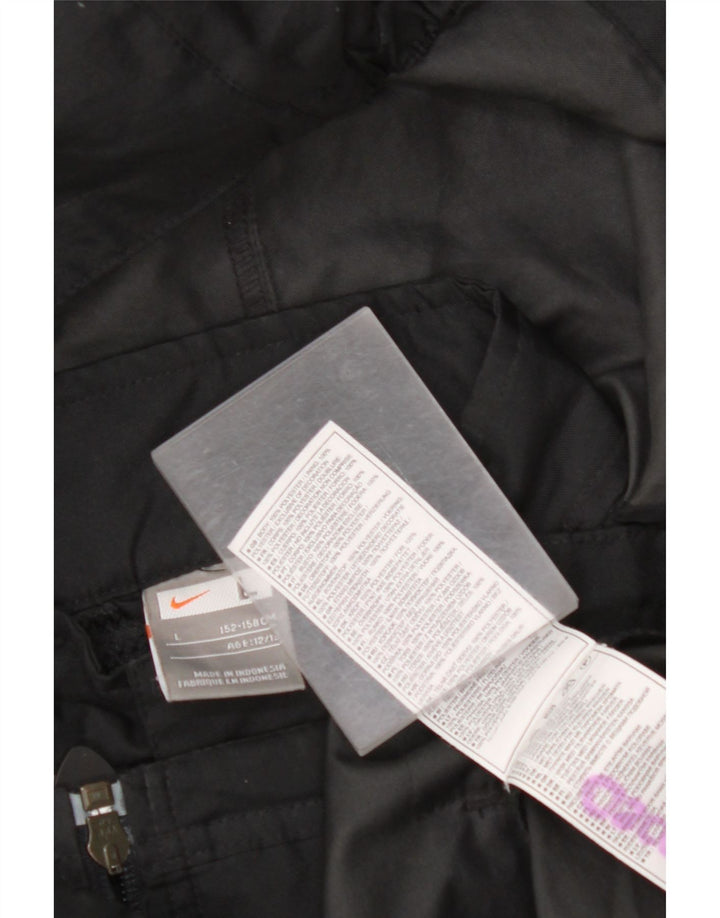 Дождевик с капюшоном NIKE для мальчиков 12–13 лет, большая черная полиэстер с цветными блоками