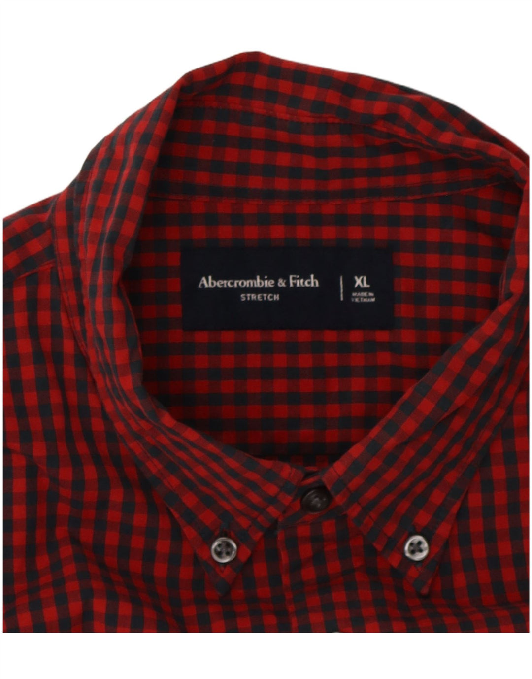 ABERCROMBIE & FITCH Mens Shirt XL Red Gingham Cotton