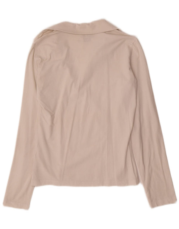 Женская рубашка поло с длинным рукавом Calvin Klein Jeans UK 14, большая бежевая