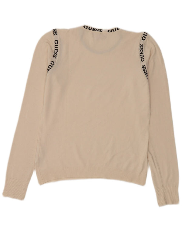 Женский джемпер с круглым вырезом Guess, Великобритания, 18 XL, темно-белый вискоза