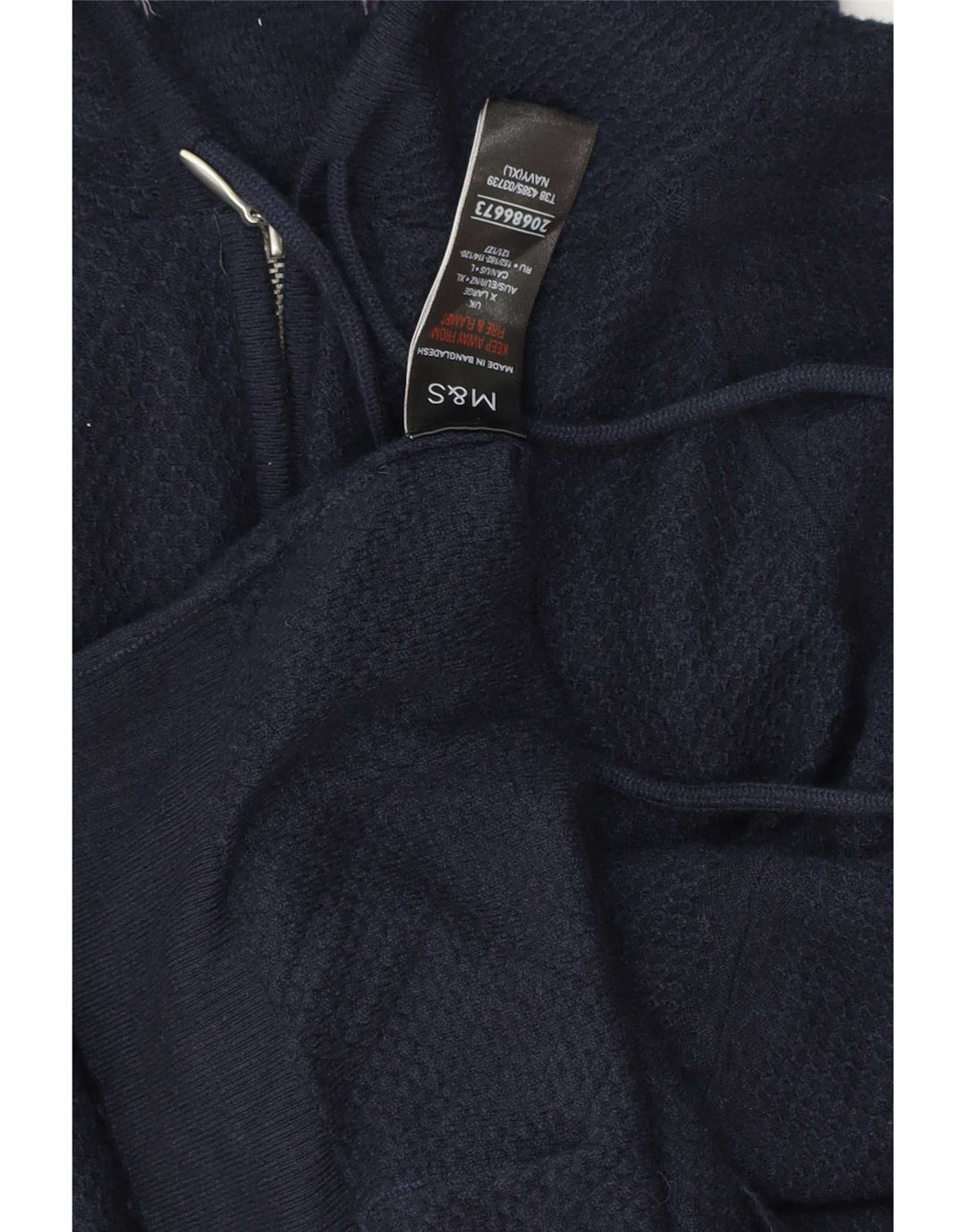Мужской джемпер с воротником на молнии Marks & Spencer XL темно-синий из вискозы