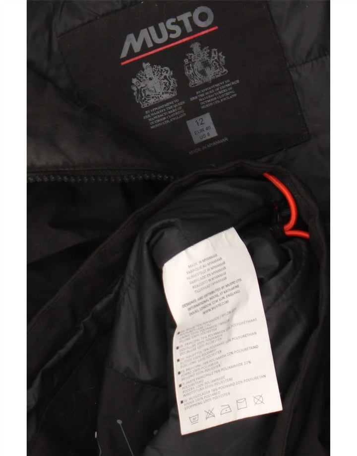 Женская парка Musto с капюшоном UK 12, средний черный полиамид