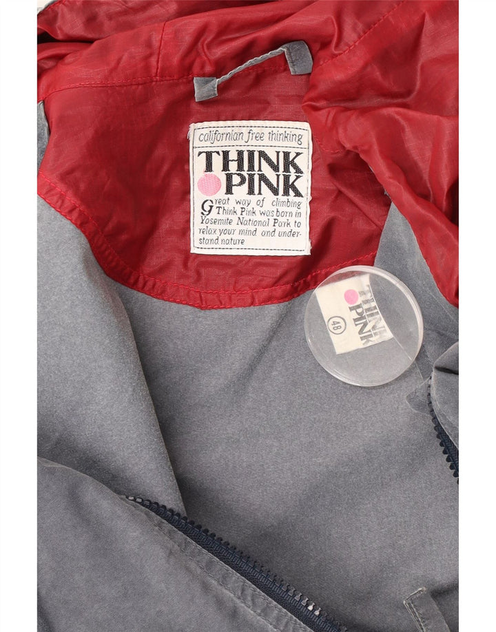 Мужская ветровка Think Pink с капюшоном UK 48 4XL Серый полиэстер