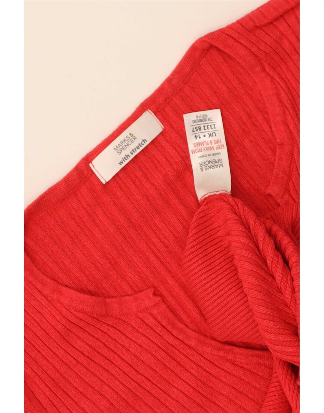 Женская футболка Marks & Spencer Top UK 14, средний красный, вискоза