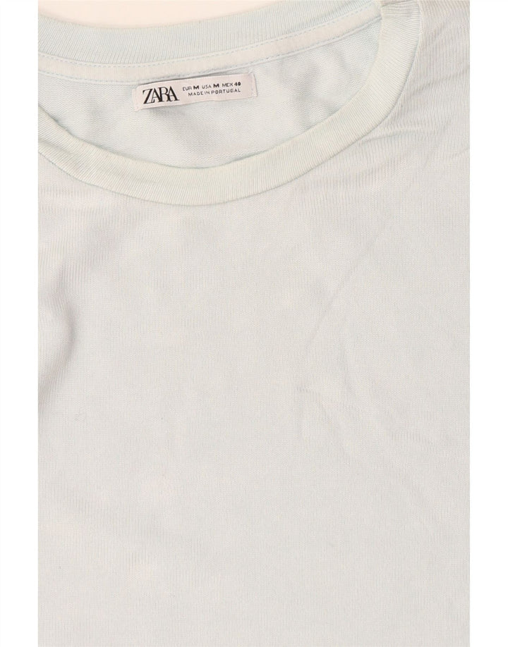 Женская футболка Zara Top UK 12, средний синий