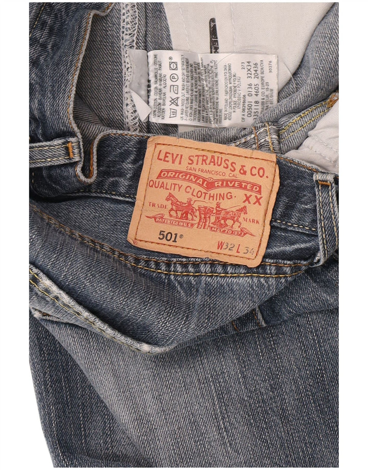 Мужские прямые джинсы Levi's 501 W32 L28, синий хлопок