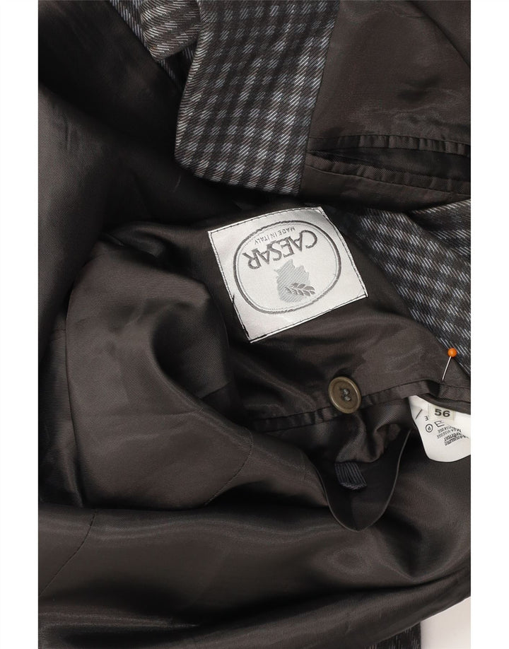 Мужской пиджак CAESAR на 2 пуговицах IT 56 XL, серый хлопок в мелкую клетку