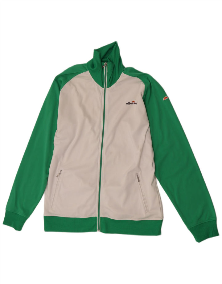 Женский спортивный костюм Ellesse, верхняя куртка UK 20 2XL, белый полиэстер с цветными блоками