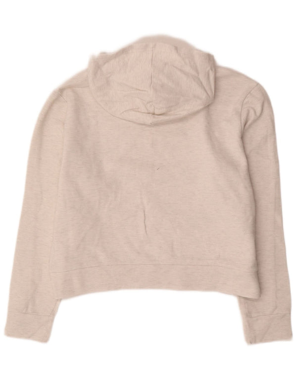 Puma Womens Crop Hoodie Jumper UK 14 Medium Off White