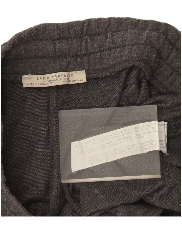 Женские брюки-ветровки Zara UK 12, хлопок среднего серого цвета