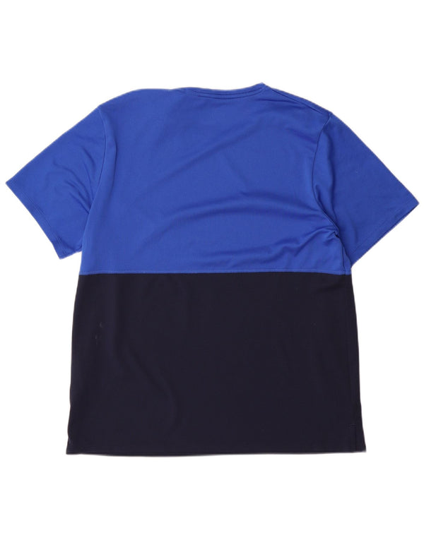 Женская футболка Nike Dri Fit Top UK 16, большой синий полиэстер с цветными блоками