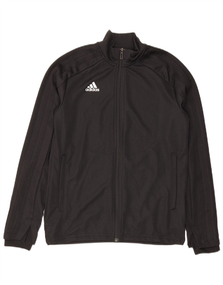 Спортивный костюм Adidas для девочек, верхняя куртка 11-12 лет, черный полиэстер