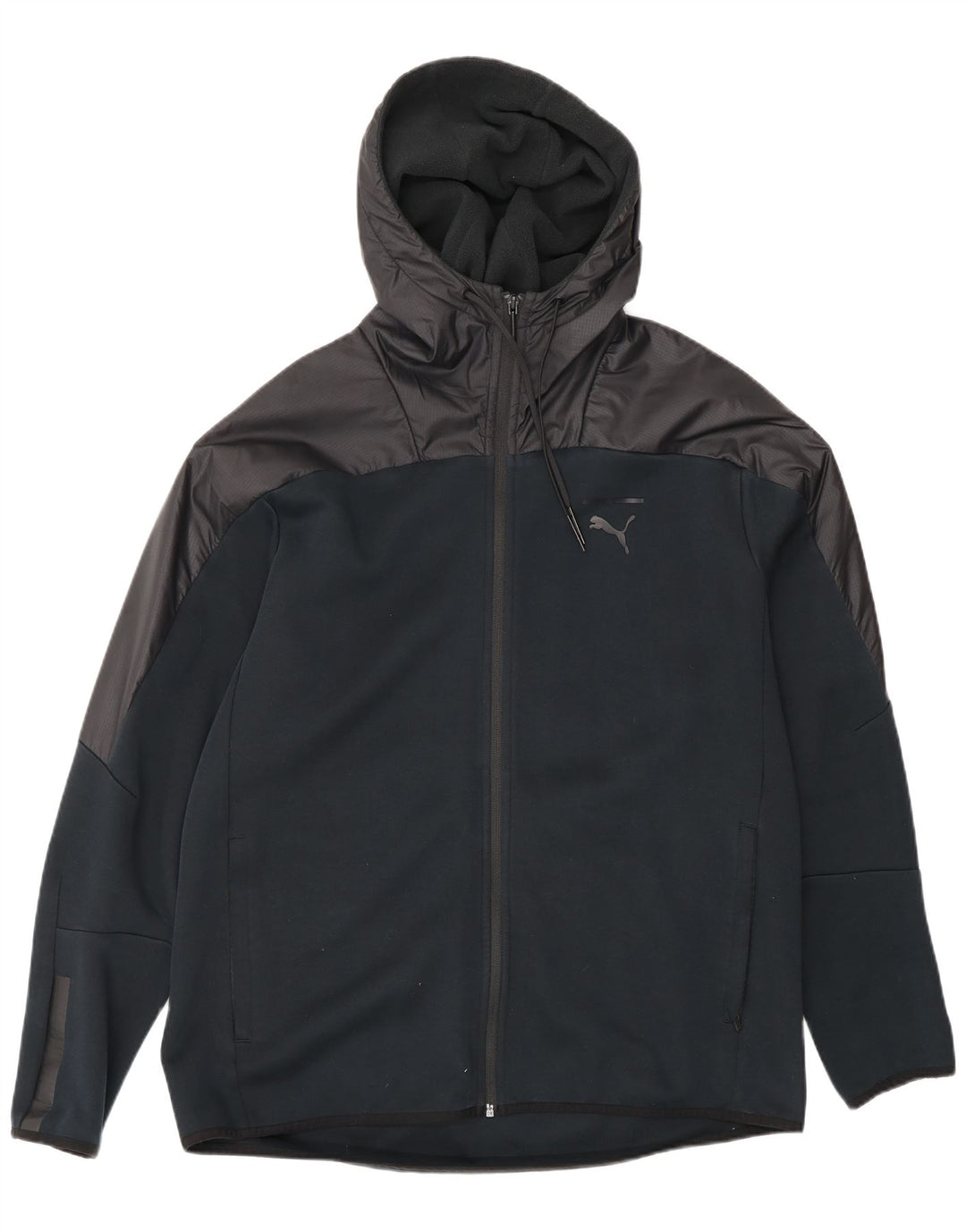 Мужская спортивная куртка с капюшоном Puma, большая черная цветная блокировка