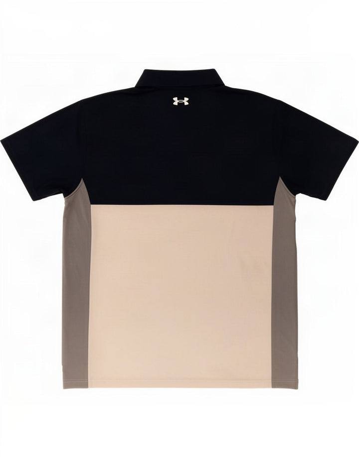 Мужская рубашка-поло Under Armour XL, темно-синяя, эластан с цветными блоками