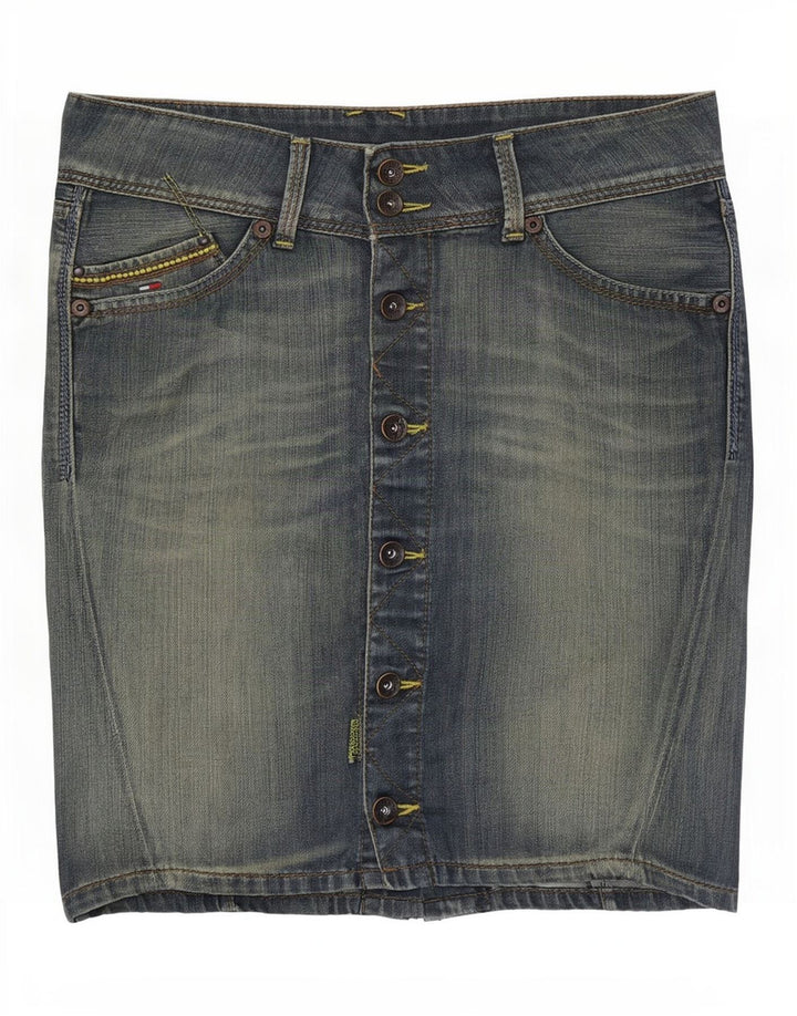 Tommy Hilfiger Женская джинсовая юбка Sonora Medium W34 Синяя хлопковая