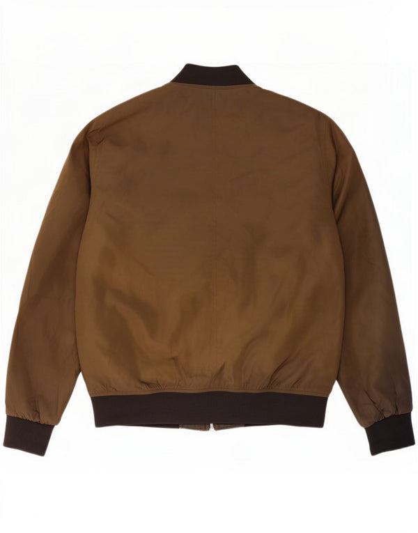 Мужская куртка-бомбер Zara UK 40, большой цвет хаки, полиэстер с цветными блоками