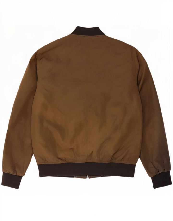 Мужская куртка-бомбер Zara UK 40, большой цвет хаки, полиэстер с цветными блоками