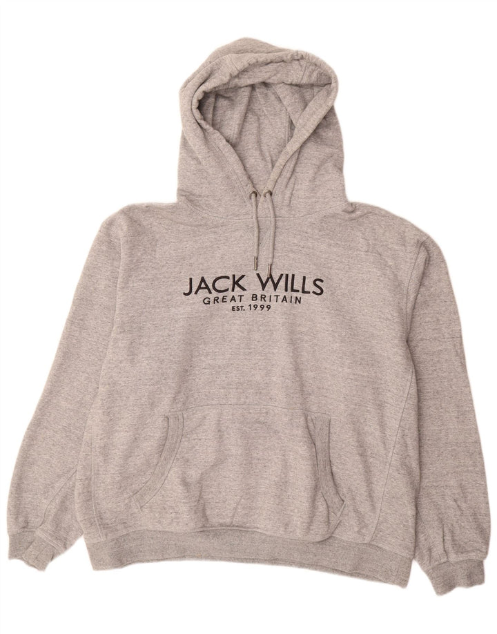 JACK WILLS Мужской джемпер с капюшоном с рисунком 3XL, серый хлопок в крапинку
