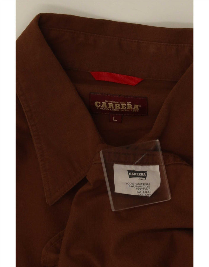Мужская рубашка в стиле милитари Carrera, большая коричневая, хлопок