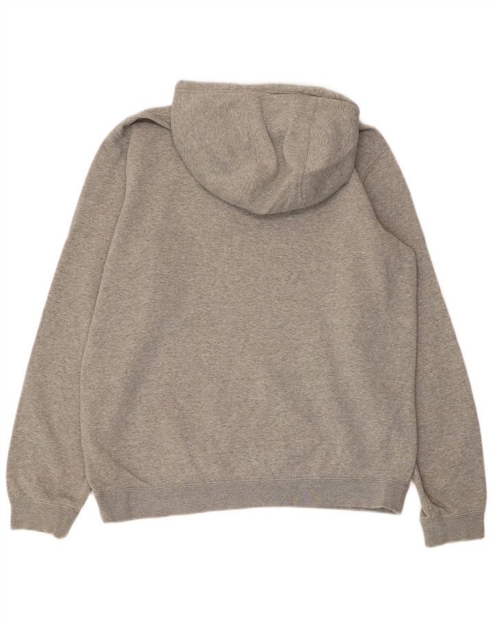 NIKE Mens Graphic Hoodie Jumper Large Grey Cotton