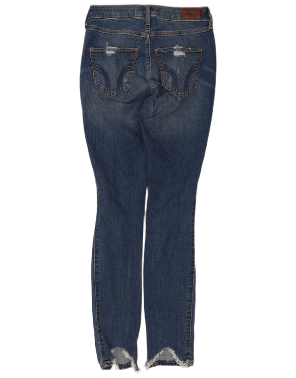 Женские потертые джинсы скинни Hollister США 1 XS W25 L28 Синий хлопок