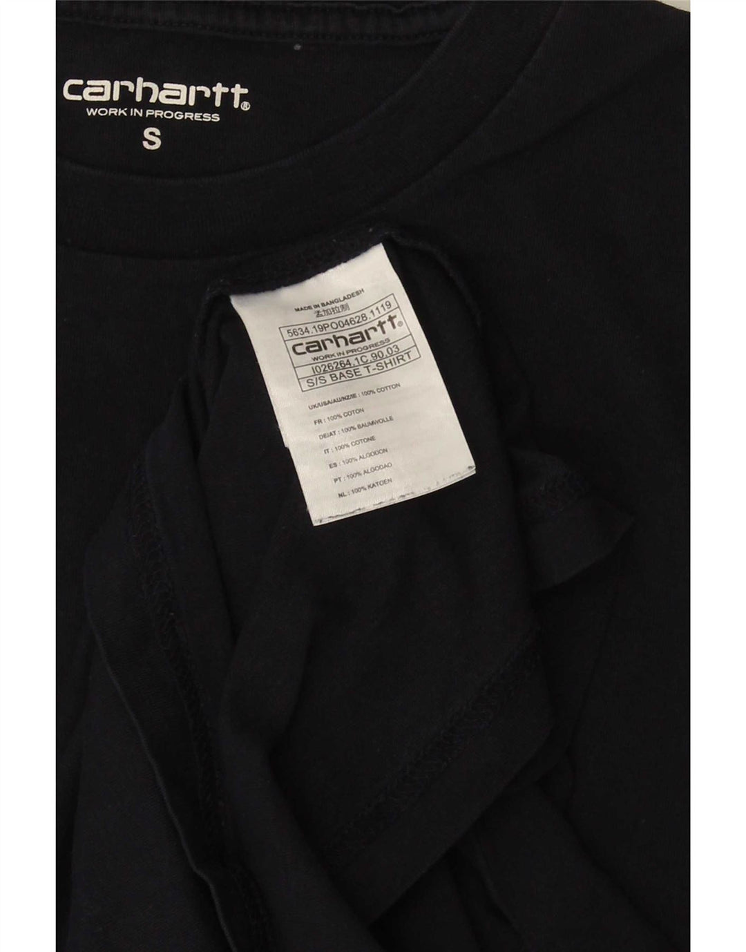 Мужская футболка Carhartt, маленькая, темно-синяя, хлопковая