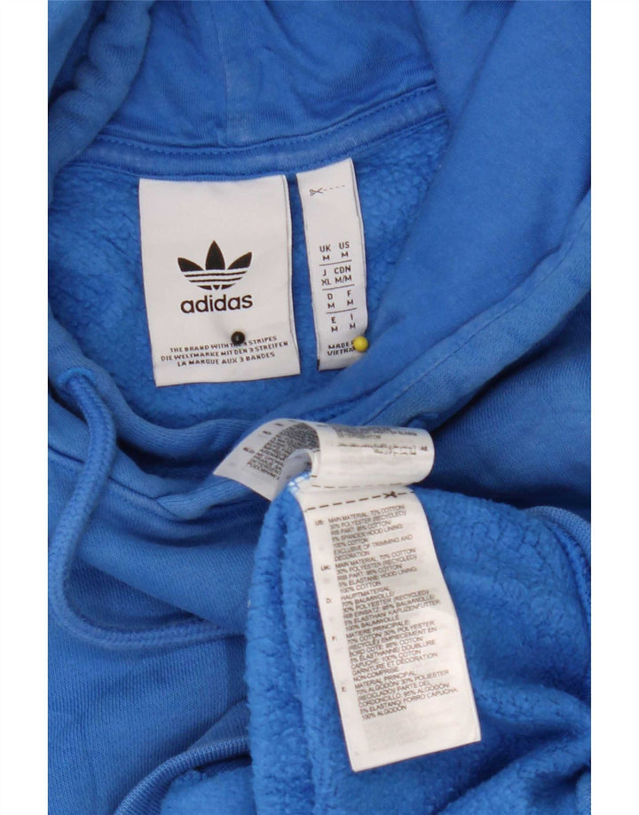 Мужской джемпер с капюшоном Adidas среднего синего цвета, хлопок