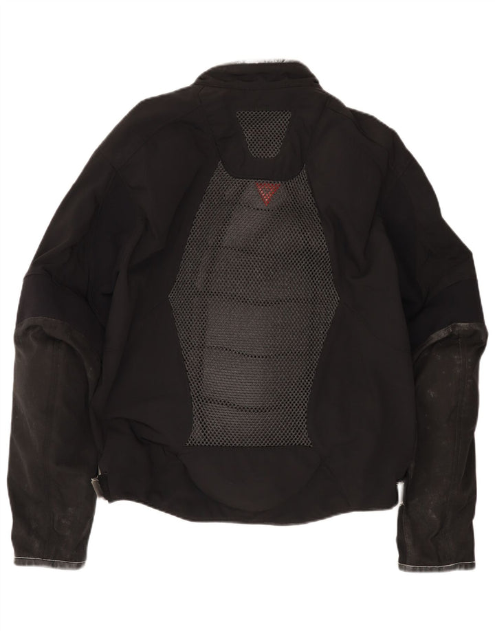 Мужская куртка-гонщик Dainese, размер 52, средний черный, нейлон с цветными блоками